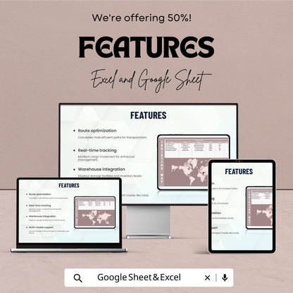 Logistics Map Template Excel & Google Sheets | Supply Chain Tracker | Shipping Route Planner | Warehouse Distribution Map
