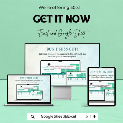 Startup Inventory Control Spreadsheet Template | Inventory Management System | Excel & Google Sheets