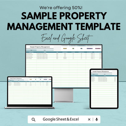 Property Management Template | Rental Property Tracker | Real Estate Portfolio Spreadsheet | Landlord Management Dashboard