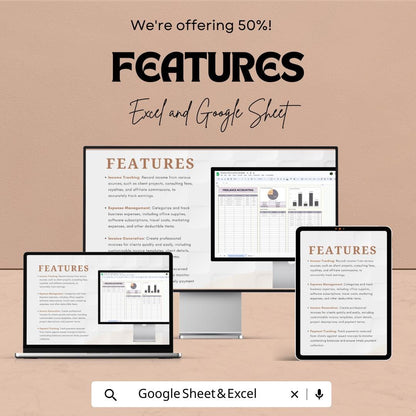 Freelance Accounting Template | Income and Expense Tracker | Budget Planner | Self-Employed Finance Tracker | Instant Download