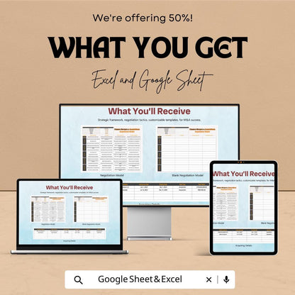 Finance Mergers & Acquisitions Negotiation Model Template | MandA Negotiation Framework | Deal Strategy Template | Corporate Finance Tool