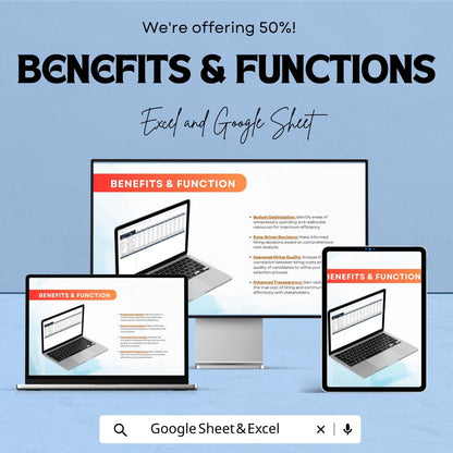 Cost Per Hire Template for Recruitment | Track Job Advertising and Hiring Costs | Google Sheets & Excel