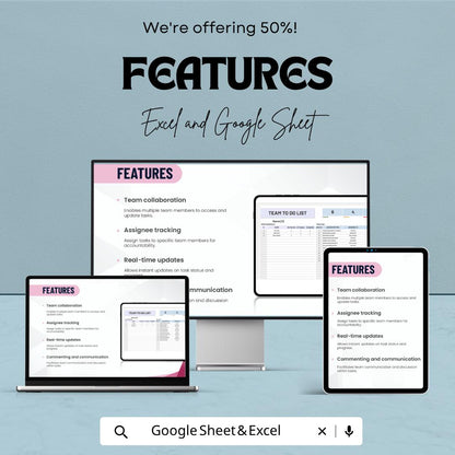 Team To Do List Template | Team Task Tracker Spreadsheet | Project Collaboration Planner | Employee Task Management Sheet |