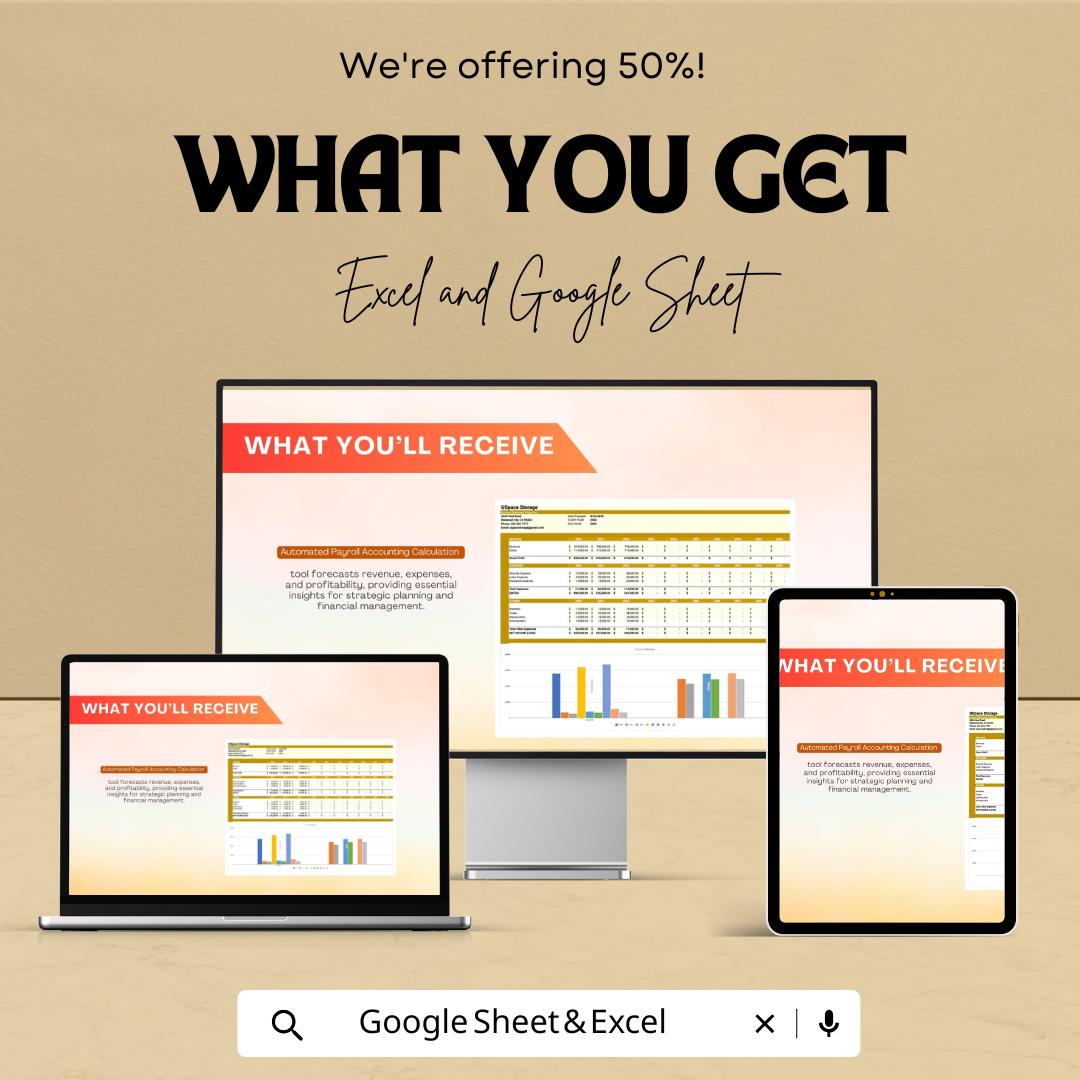 Self Storage Unit Financial Projection Template | Storage Business Forecast | Revenue & Expense Model | Financial Planning Spreadsheet