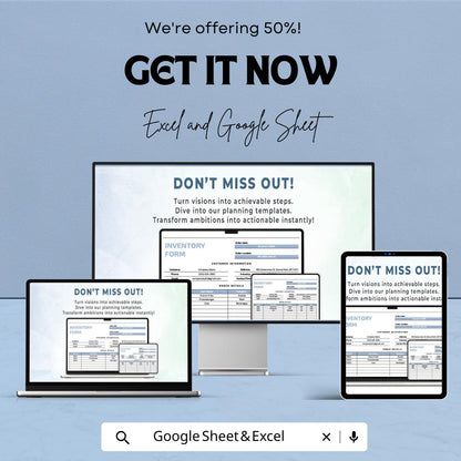 Inventory Form Sheet - Excel & Google Sheets Template for Efficient Order Tracking and Inventory Management
