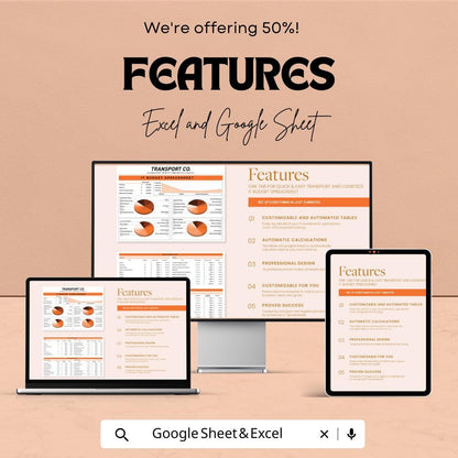 Transport and Logistics IT Budget Spreadsheet | Excel & Google Sheets | Logistics Cost Planner | Transportation IT Budget Template