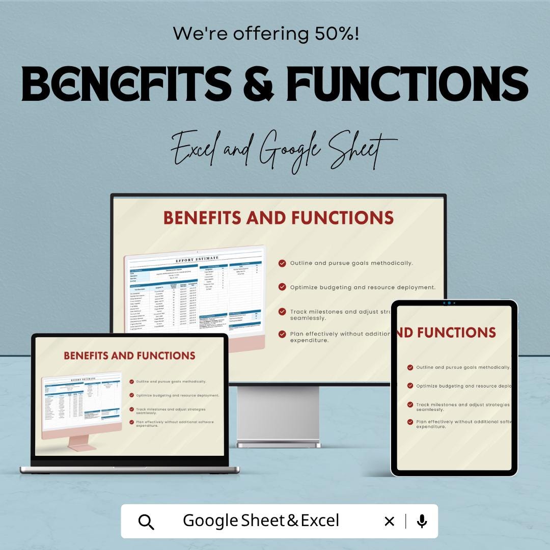 Effort Estimate Template | Project Estimation Spreadsheet | Workload Planning Template | Excel & Google Sheets | Task Cost Estimate Sheet |