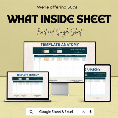 Sales Contract Risk Analysis Tool Template, Excel & Google Sheets, Contract Risk Tracker, Risk Assessment Spreadsheet, Business Risk Planner