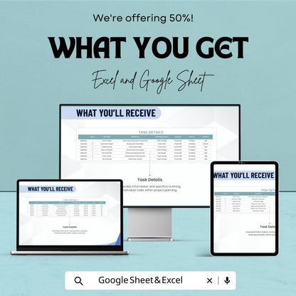 Project To Do List Spreadsheet | Google Sheets & Excel Task Planner | Project Task Tracker Dashboard | Business Productivity Template
