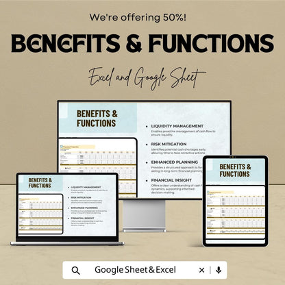 13 Week Cash Flow Template | Weekly Cash Flow Forecast Spreadsheet | Business Cash Flow Tracker | Excel and Google Sheets Financial Planner