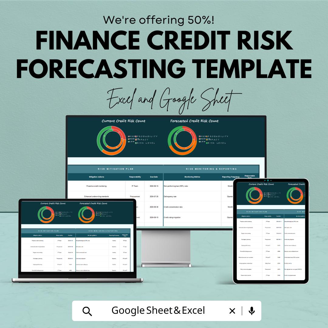 Finance Credit Risk Forecasting Template | Credit Risk Analysis Excel Sheet | Google Sheets Risk Tracker | Financial Planning Template