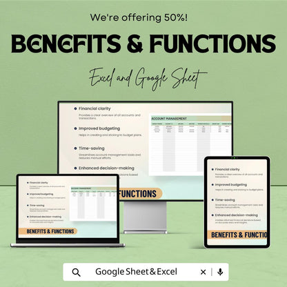 Account Tracker | Payment Log | Account Organizer | Finance Tracker | Small Business Spreadsheet
