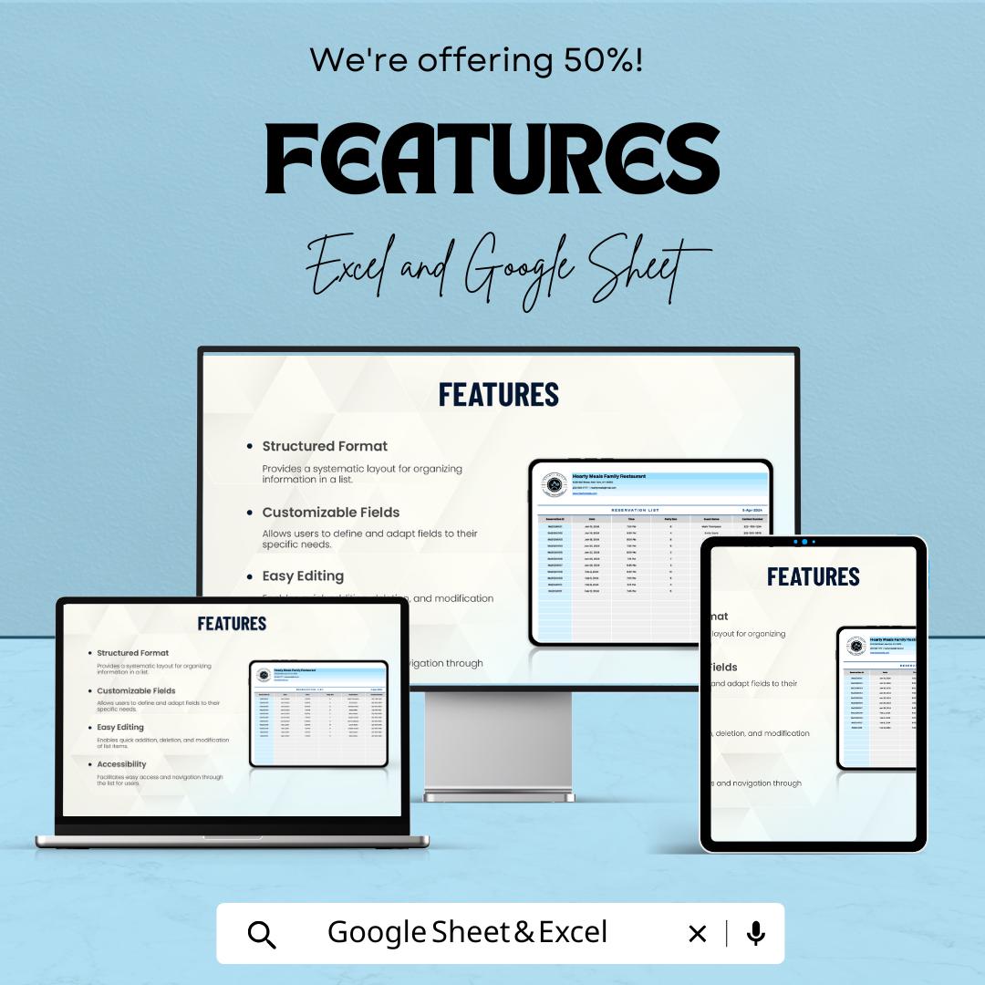 List Template - Excel and Google Sheets | Customizable Checklist & Data Organizer