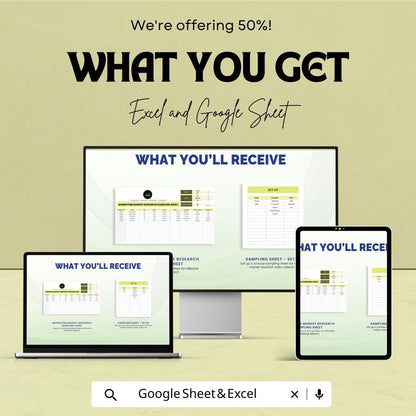 Marketing Market Research Sampling Sheet Template | Data Collection Template | Market Research Tracker | Participant Sampling Form