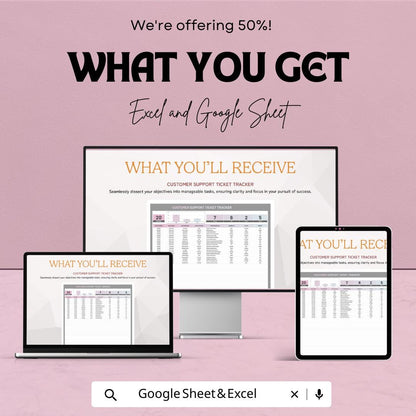 Customer Support Ticket Tracker Template | Help Desk Ticket System Spreadsheet | Customer Service Tracker | Support Ticket Log