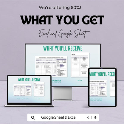 Independent Contractor Profit and Loss Sheet | Google Sheets Template | Income and Expense Tracker | Tax Preparation & Financial Planning |