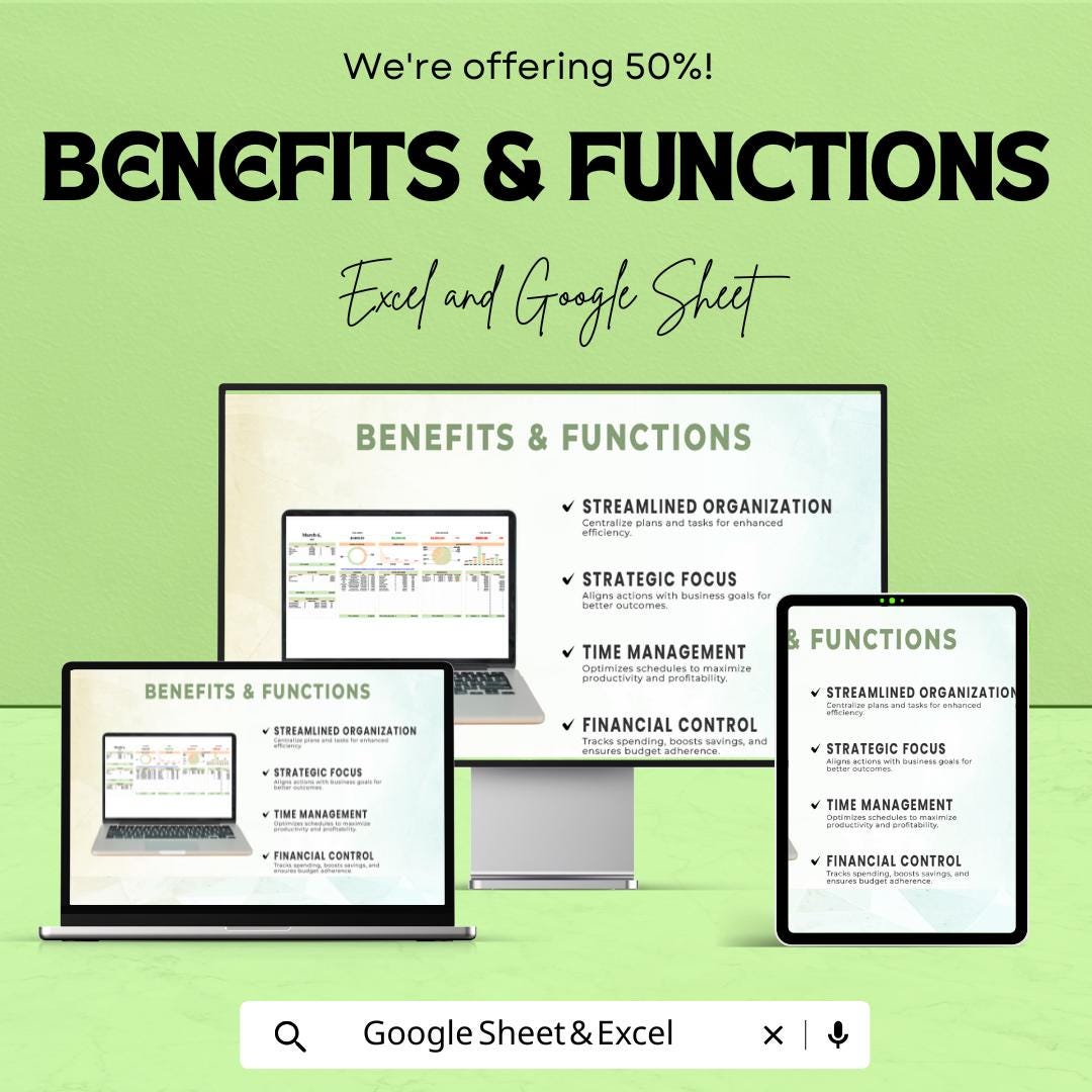 Small Business Planner Sheet | Budget, Financial Goals, Expense Tracker | Google Sheet Template for Entrepreneurs | Easy Business Management