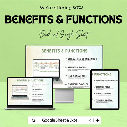 Small Business Planner Sheet | Budget, Financial Goals, Expense Tracker | Google Sheet Template for Entrepreneurs | Easy Business Management