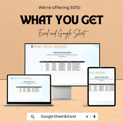 Legal Contract Negotiation Outcome Tracker Template | Excel & Google Sheets | Contract Management Spreadsheet | Lawyer Negotiation Tracker