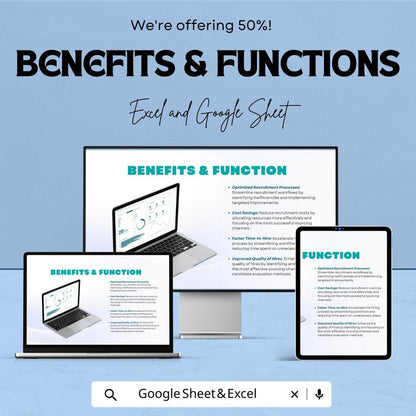 Recruitment vs Hires Dashboard Sheet | Excel & Google Sheets Template | Track Recruitment Performance | Visualize Hiring Metrics