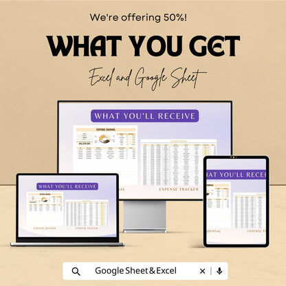Expense Journal Sheet | Personal Finance Tracker | Google Sheets | Budget Tracker | Spending Log | Expense Organizer | Monthly Finance