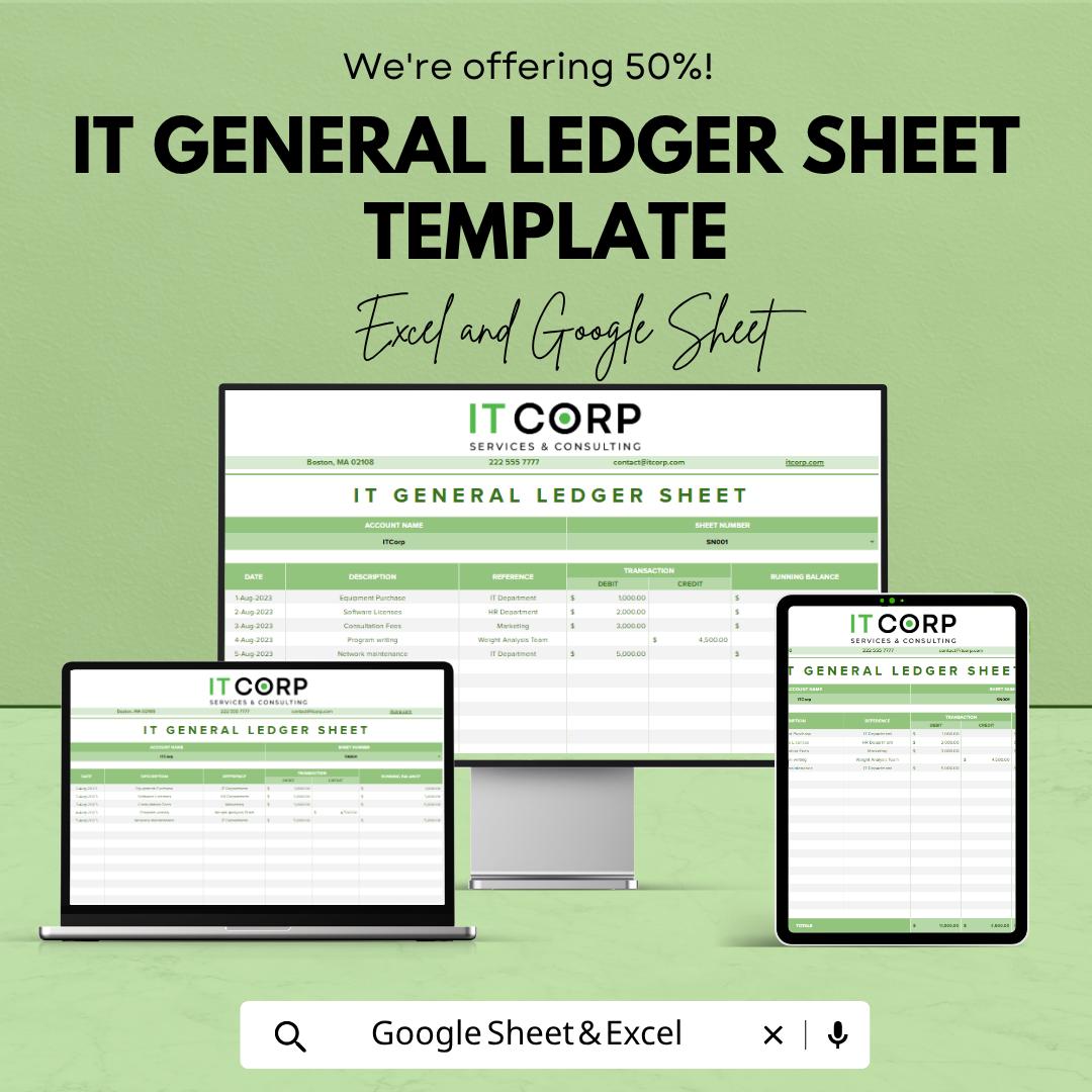 IT Financial Risk Analysis Sheet | Accounting Ledger Spreadsheet | IT Financial Tracking Template | Excel & Google Sheets |