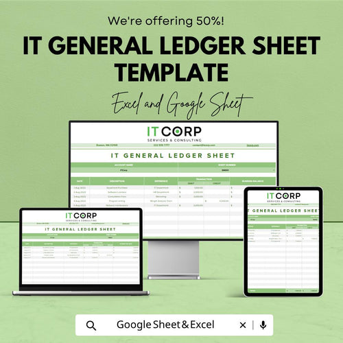 IT Financial Risk Analysis Sheet | Accounting Ledger Spreadsheet | IT Financial Tracking Template | Excel & Google Sheets |