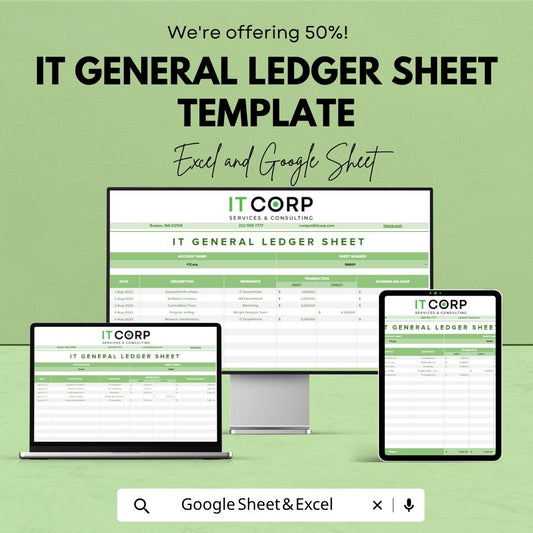 IT Financial Risk Analysis Sheet | Accounting Ledger Spreadsheet | IT Financial Tracking Template | Excel & Google Sheets |