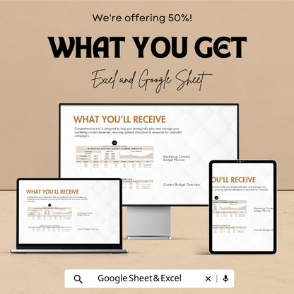 Marketing Content Budget Planner Template | Content Marketing Budget Sheet | Campaign Expense Tracker |  Social Media Budget Template