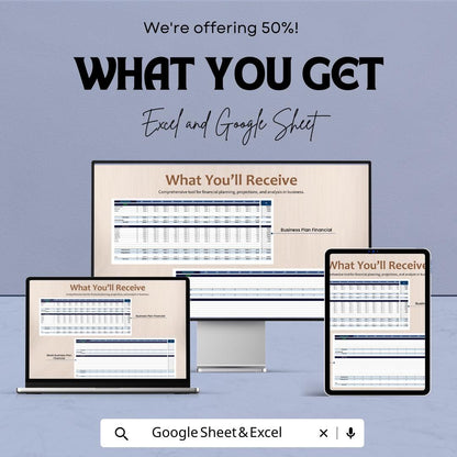 Business Plan Financial Template | Budget Planner | Financial Forecast Spreadsheet | Small Business Finance Planner