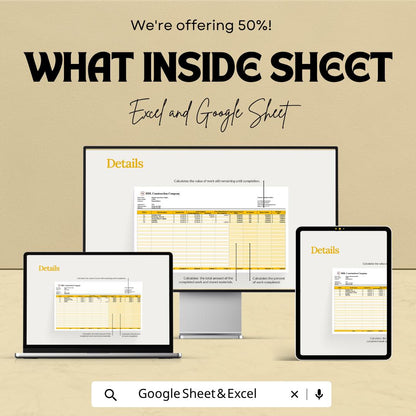 Contracts Schedule of Values Template | Construction SOV Spreadsheet | Contractor Payment Schedule Template