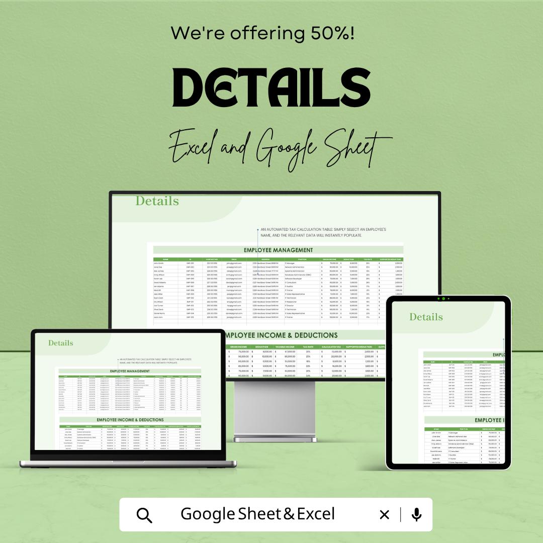 IT Tax Calculation Sheet Template | Income Tax Calculator Spreadsheet | Tax Planning Template | Personal Tax Tracker