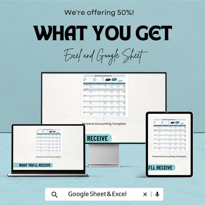 Personal Accounting Template | Budget Planner Spreadsheet | Income & Expense Tracker | Personal Finance Dashboard |