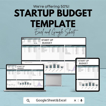 Startup Budget Sheet | Excel & Google Sheets | Startup Financial Planner | Business Budget Template | Small Business Finance Spreadsheet