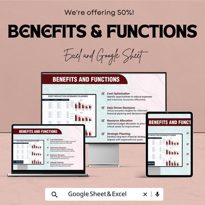 Financial Cost Reduction Scenario Planner Sheet | Excel & Google Sheet Template for Budget Planning and Cost Saving