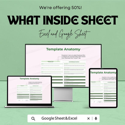 Entrepreneur Startup Template | Business Plan Template Excel & Google Sheets | Startup Planner | Small Business Planning Tool