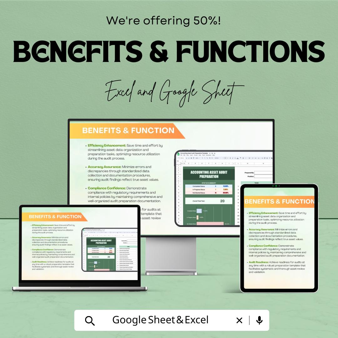 Accounting Asset Audit Preparation Template | Asset Audit Checklist | Audit Readiness Tracker | Accounting Audit Tool