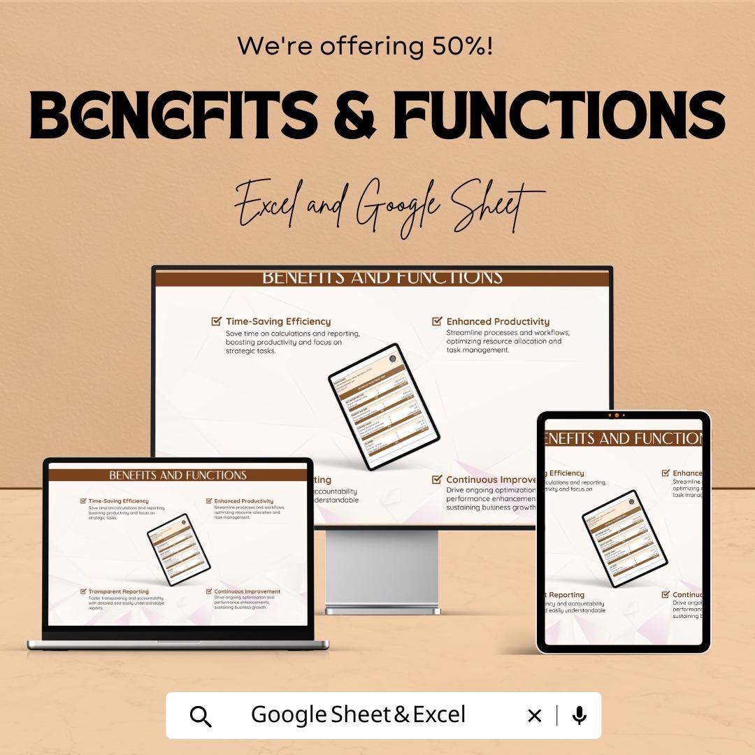Website ROI Analysis Template | Website Performance ROI Calculator | Web Analytics Spreadsheet | Digital Download