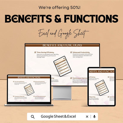 Website ROI Analysis Template | Website Performance ROI Calculator | Web Analytics Spreadsheet | Digital Download