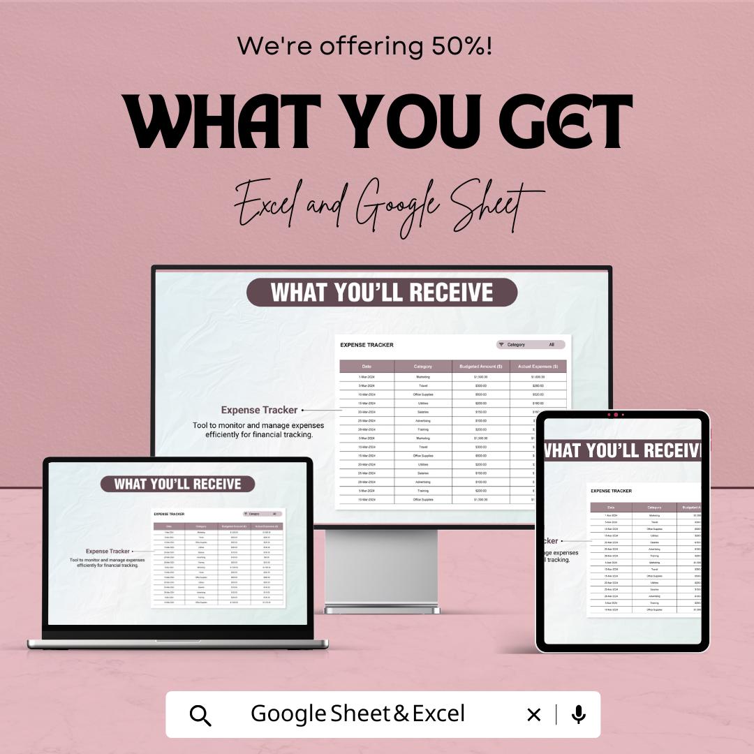 Account Budget Efficiency Analysis Sheet Template | Expense Tracker | Monthly Budget Planner | Financial Report Dashboard
