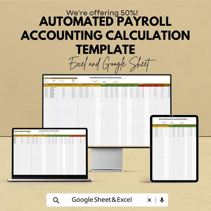 Automated Payroll Template | Payroll Calculator Spreadsheet | Salary Tracker | Employee Payroll System | Accounting Template