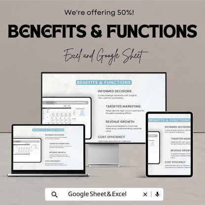 Operations Customer Lifetime Value CLV Calculator Template | Customer Value Analysis | Revenue Forecasting Tool | Editable Spreadsheet