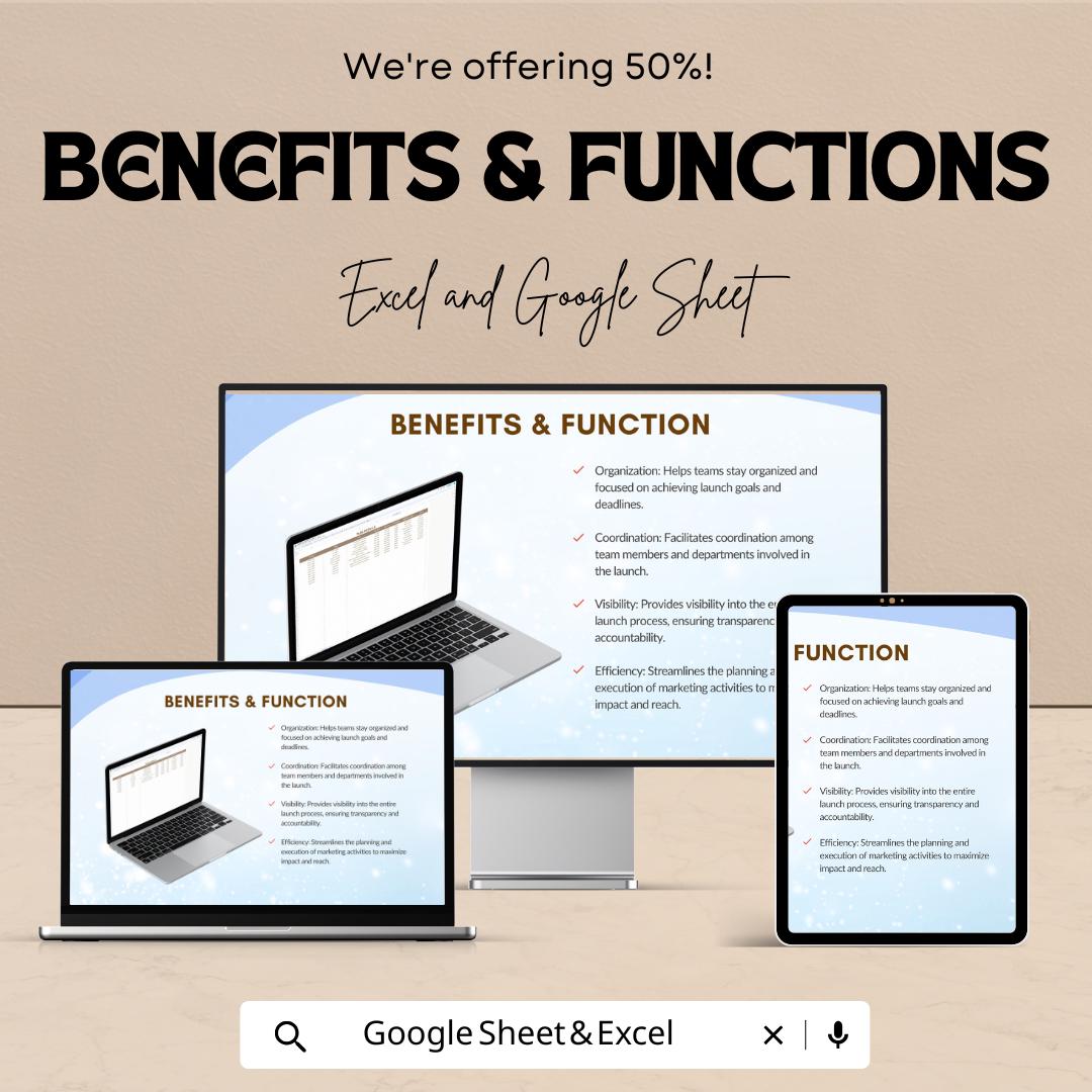 Marketing Product Launch Timeline Sheet | Excel and Google Sheet Template for Product Launch Plan | Project Timeline & Task Management