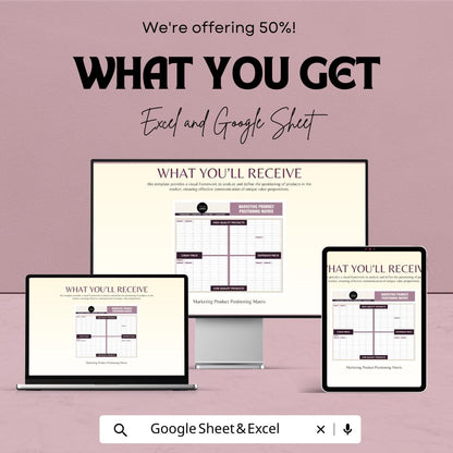 Marketing Product Positioning Matrix Template | Product Positioning Map | Marketing Strategy Tool | Value Proposition Planner