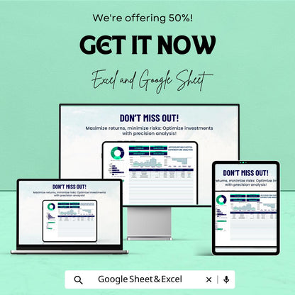 Accounting Capital Expenditure Analysis Template | CapEx Dashboard | Cost Analysis Spreadsheet | Financial Planning Template