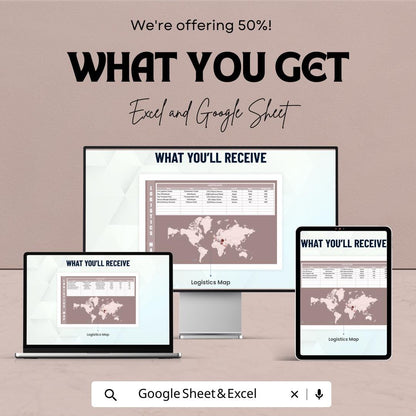Logistics Map Template Excel & Google Sheets | Supply Chain Tracker | Shipping Route Planner | Warehouse Distribution Map