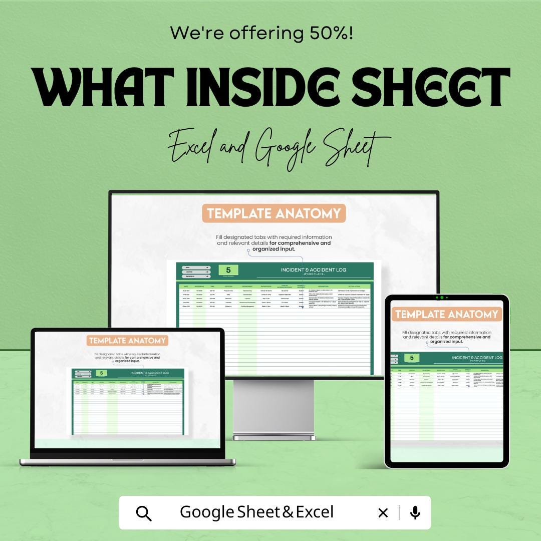 Workplace Safety Audit Tracking Sheet Template | Safety Audit Checklist & Tracker | Compliance Audit Log | Excel and Google Sheets