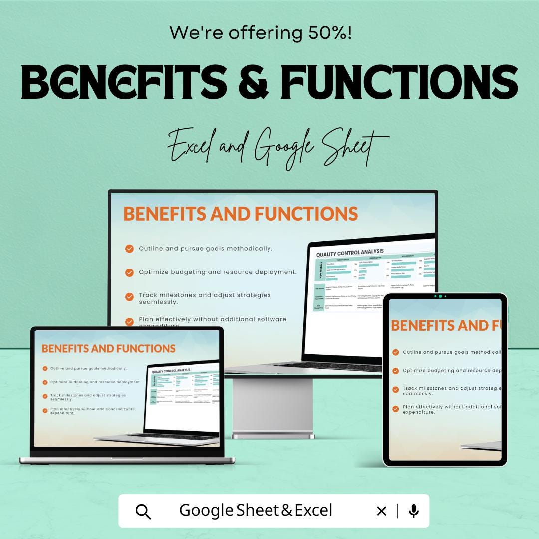 Quality Control Analysis Template | Excel & Google Sheets QC Checklist | Process Quality Tracker | Quality Management Spreadsheet