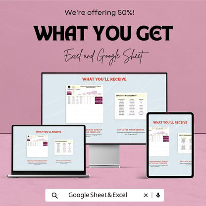 Employee Engagement Survey Analysis Tool | HR Survey Analysis Template | Excel & Google Sheets | Employee Feedback Dashboard