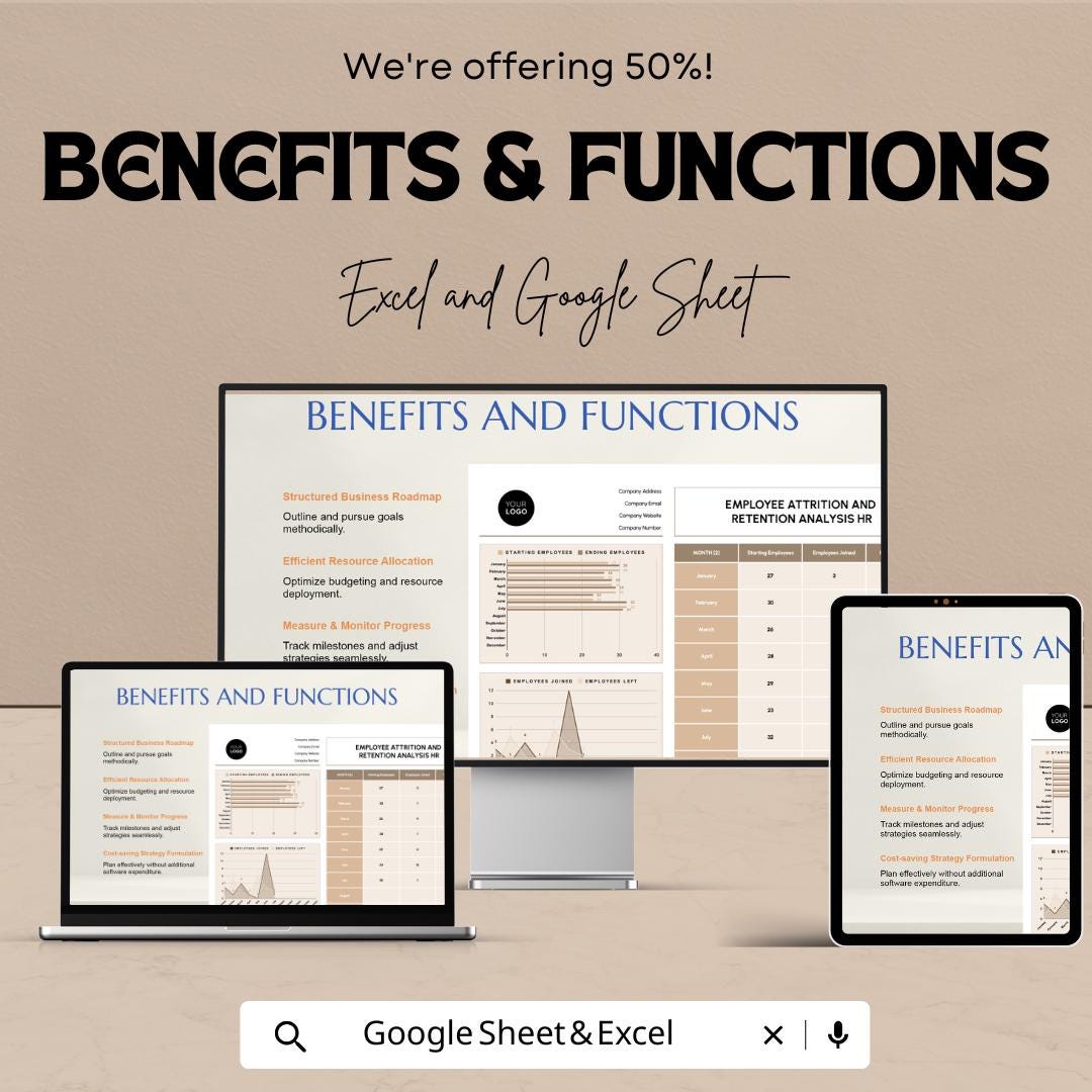 Employee Attrition and Retention Analysis HR Template | Excel & Google Sheets Workforce Dashboard | HR Analytics Spreadsheet